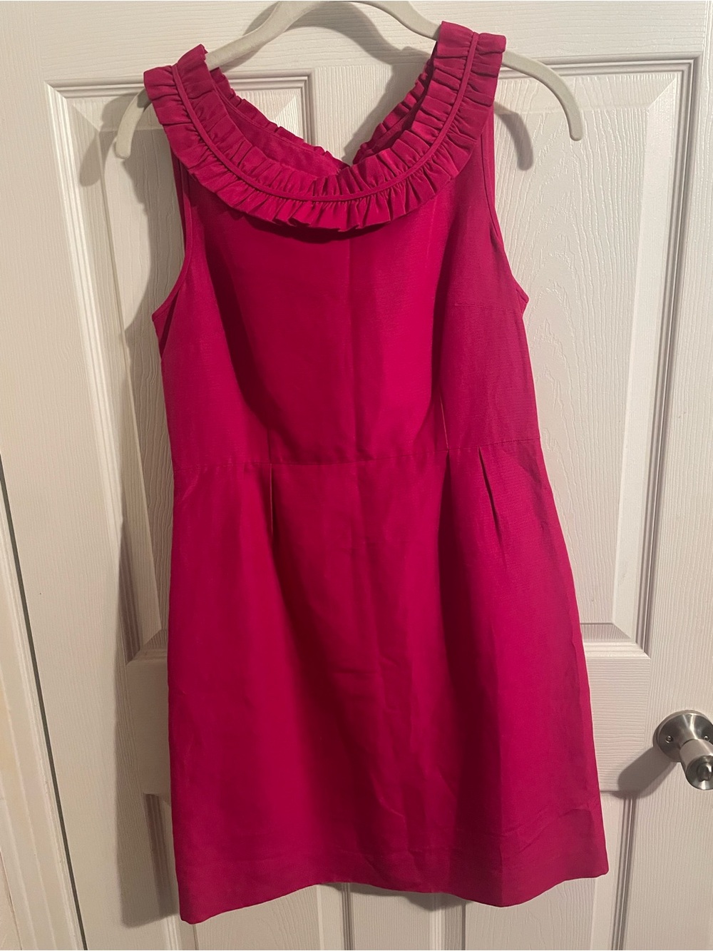 kate spade Vibrant Pink Ruffle-Neck Sleeveless Dress